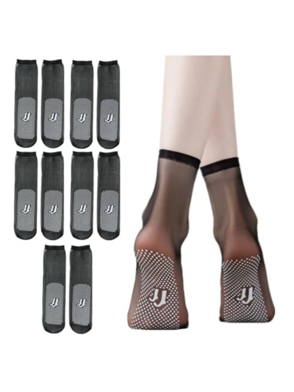 5 Pairs Sheer Ankle High Pop Socks Women Ultrathin Invisible Silk Anti Slip